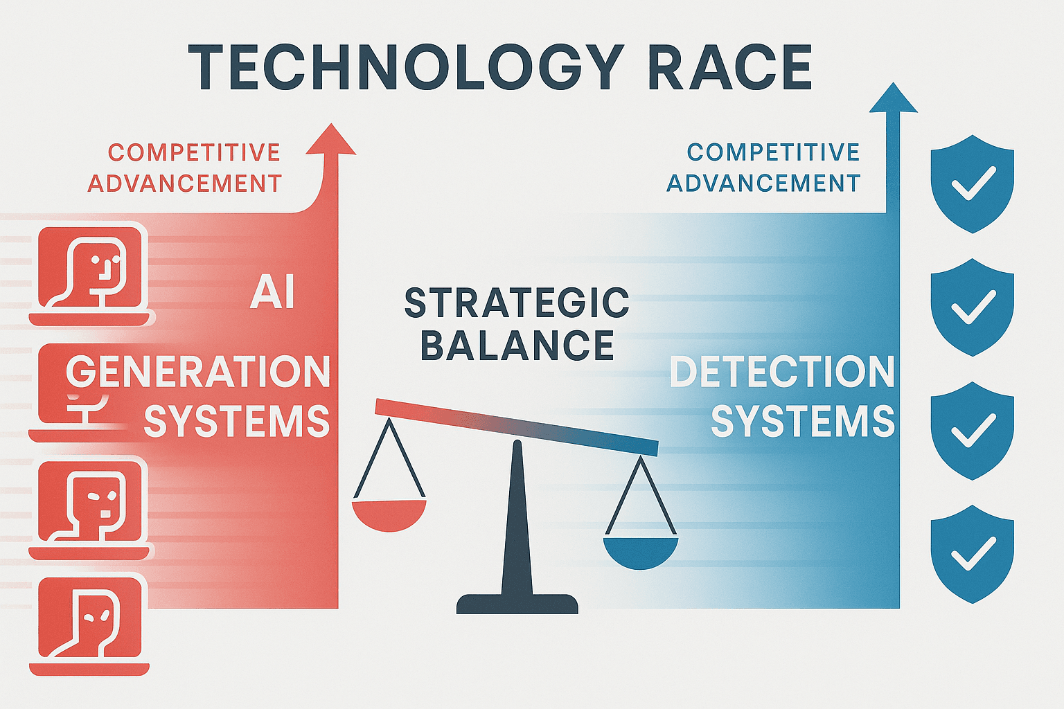 The AI Arms Race: Detection vs Generation Technology